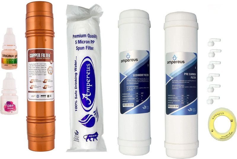 AMPEREUS Pre Carbon & Sediment Filter and Alkaline Copper Mineral Filter Cartridge Solid Filter Cartridge  (0.05, Pack of 13)