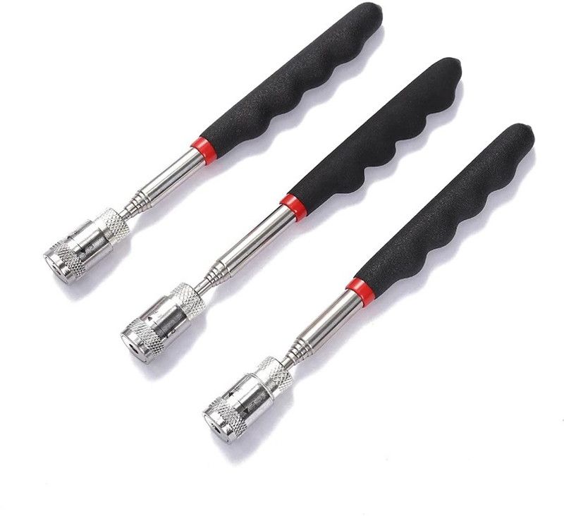 uptodateprouducts 3Pcs Telescopic Magnetic Magnet Pen Handy Tool Capacity For Picking Up Nut Bolt Magnetic Pickup Tool  (Telescopic, LED Light Included)