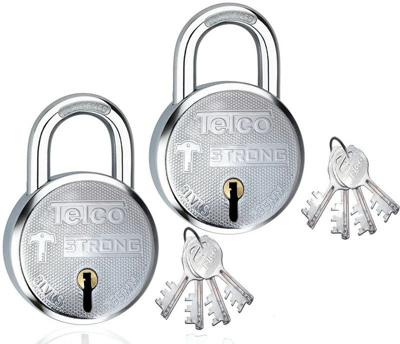 Indora Round 65mm Steel Lock Double Locking 8 Steel Lever T65.40 Padlock  (Gold)