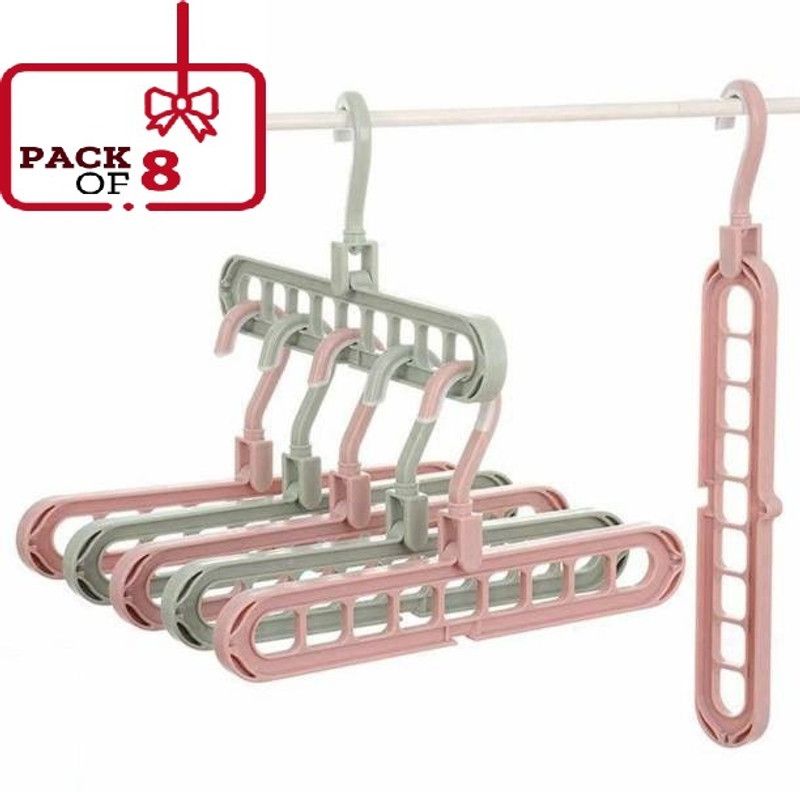 MOUNTHILLS Plastic Shirt Pack of 8 Hangers For Shirt  (Multicolor)