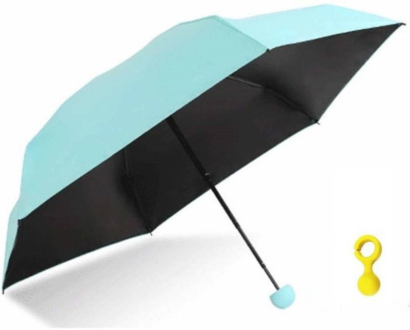 BENISON INDIA Mini Capsule Umbrella Anti Umbrella  (Blue)