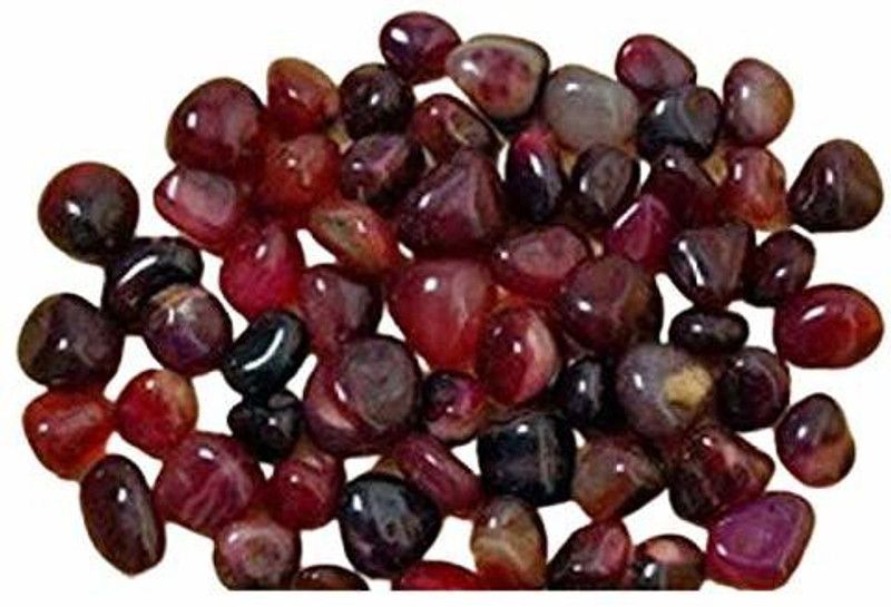 ERCOLE Decorative Smooth Glossy Shiny Onyx Stone Pebbles For Aquarium Fish Tank Vase Fillers Garden Home & Landscape Decoration (Onyx Natural Maroon, 2 Kg) Polished, Regular Angular, Asymmetrical Onyx Pebbles  (Maroon 2 kg)