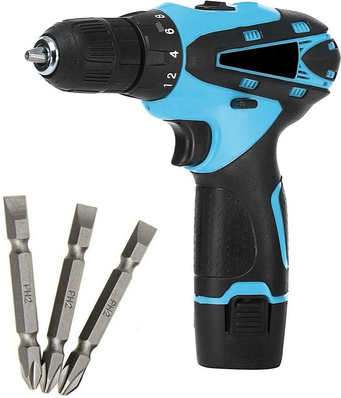XDLB Global 10mm Multi-function Key/less chuck screwdriver cum drill Screw gun with 3p PH+- & variable speed control Reverse Forward Motion Led Light Collated Screw Gun  (Cordless)