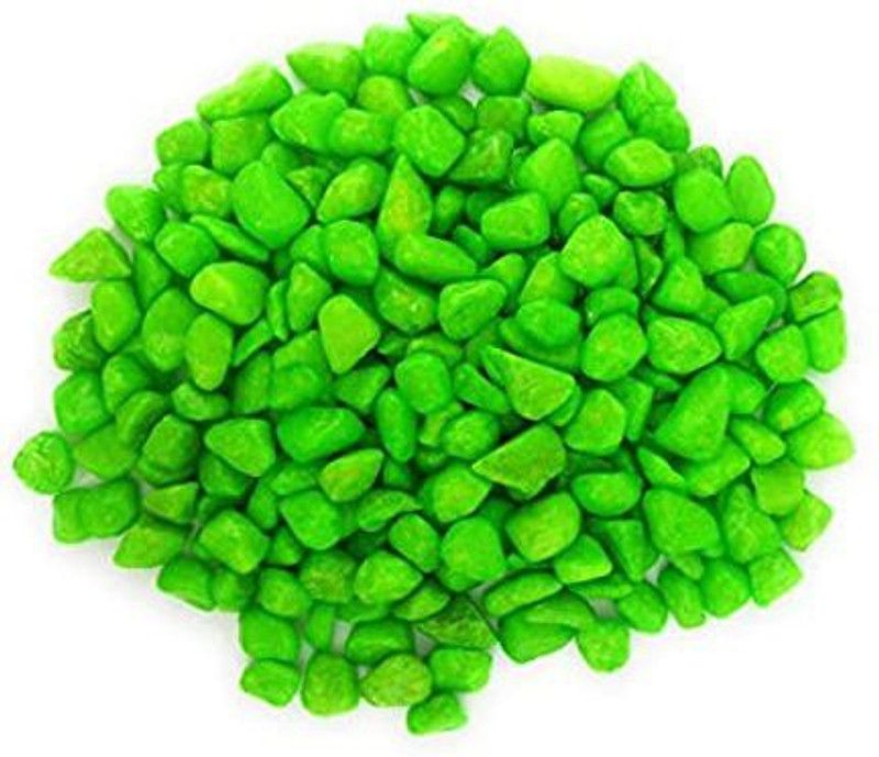 LICAN Colored Stone for Home Garden Aquarium Outdoor Decoration Polished Round Crystal Pebbles  (Green 1 kg)