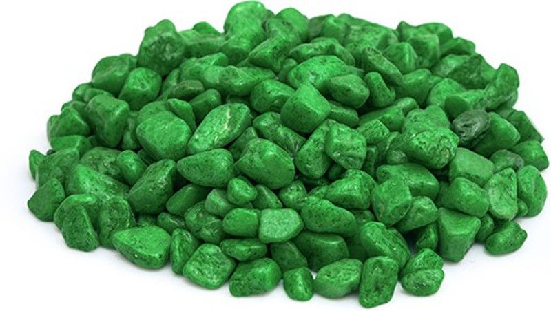 Green Plant indoor Aqurum05 Polished Oval Marble Pebbles  (Green 1 kg)