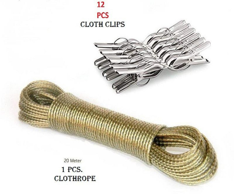BadiWal Plastic, Stainless Steel Retractable Clothesline  (20 m)