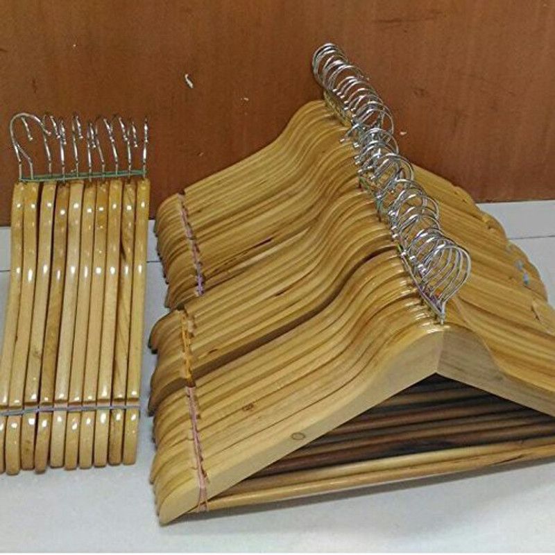 Shree Baake Bihari JI traders Wooden Shirt Pack of 12 Hangers For Shirt  (Brown)
