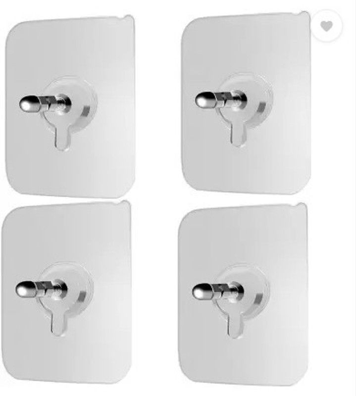 RAVARIYA Nail Free Wall Hook Seamless Screw Adhesive Non-Trace No Drilling Hook 4  (Pack of 4)