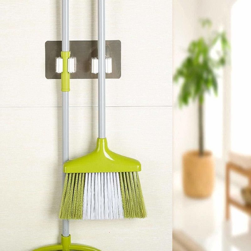Kentoza Wall Mount Magic Self Adhesive Plastic Mop and Broom Holder Organizer Hook 1  (Pack of 1)