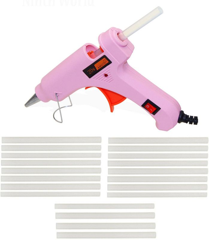 FADMAN NEW PINK MINI 20 WATT HOT GLUE GUN ON OFF SWITCH AND INDICATOR WITH ONLY 20 STICKS Standard Temperature Corded Glue Gun  (7 mm)