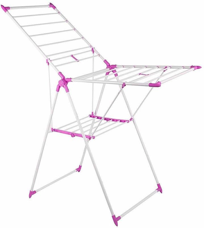 HUENISH Steel Floor Cloth Dryer Stand C 2067 Pink  (2 Tier)