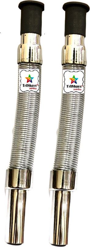 electromate 2 PIECE COMBO Bathroom Flexible Chrome Plated Superior Quality Waste Pipe Drain Hose Tube Connector Basin Downcomer (Silver) Hose Pipe Hose Pipe Hose Pipe  (20 m)