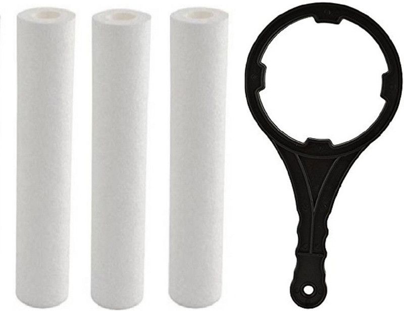 Anveeras 3 Pcs Spun Filter for RO Purifiers with Single Spanner Solid Filter Cartridge  (0.005, Pack of 4)