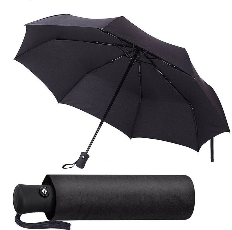 ELITEHOME Automatic Open/Close Umbrella For Men and Women 3 Fold Umbrella with Silver Coating For Rain, Sun and UV Protection Umbrella  (Black)