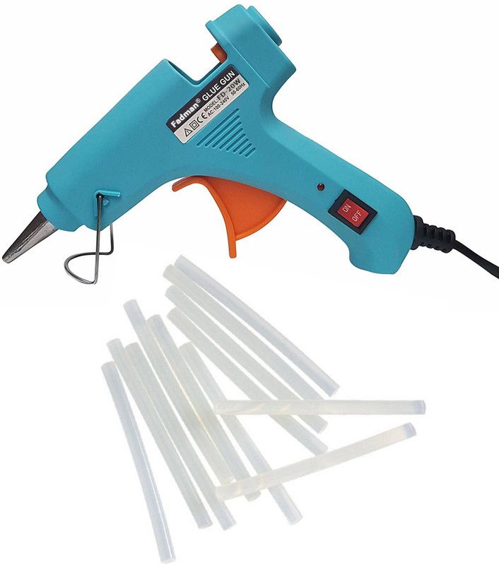 FADMAN Turquoise Mini 20 Watt & 12 Glue Sticks Hot Melt Glue Gun For Art & Crafts,DIY,Kirigami,Paper,PCB,Plush Toys,Crafts,Wood,Box Standard Temperature Corded Glue Gun  (7 mm)