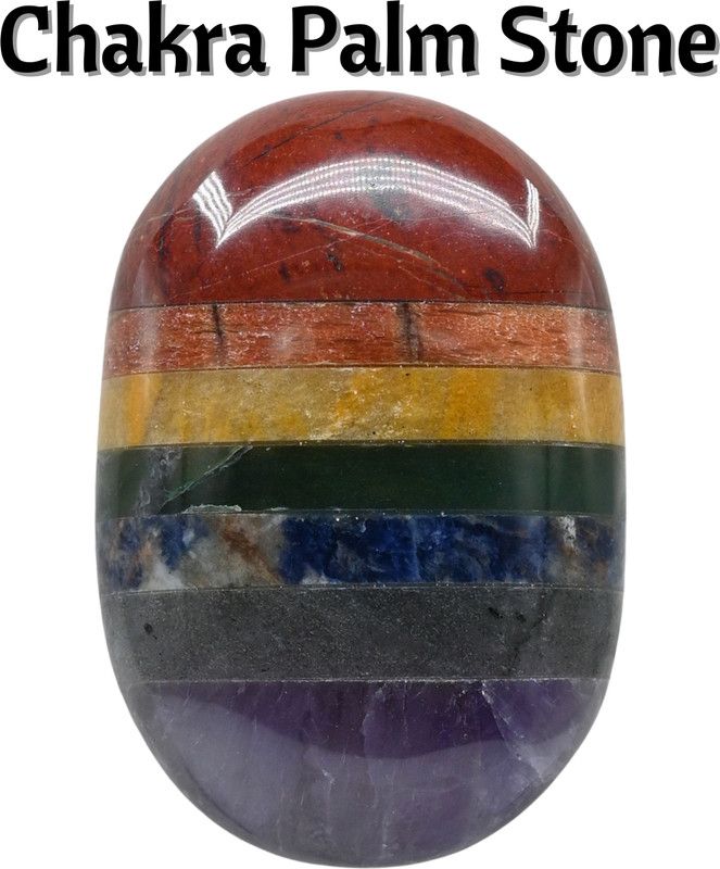 Crystal Heaven Large Chakra Palmstone Polished Oval Crystal Stone  (Multicolor 1 Pieces)