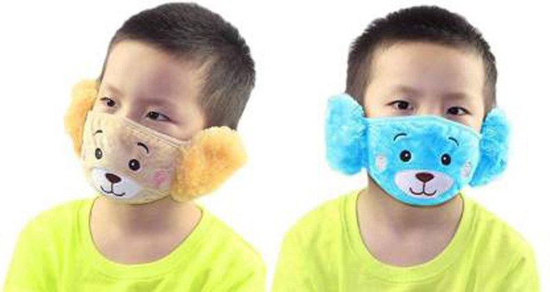 SHD COLLECTIONS Kids Girl's and Boys' Warm Winter Face Mask with Plush Ear Muffs Covers, (3 Years to 10 Years) for Autumn Winter (Set of 2) Ear Muff (Pack of 2) Ear Muff  (Pack of -1)