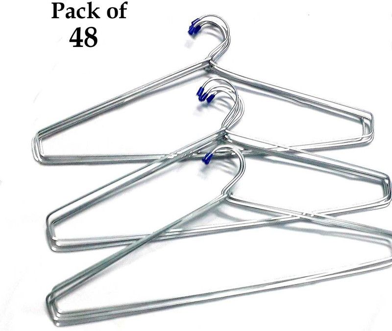 Ankit International High Quality Steel Hanger Steel Dress Pack of 48 Hangers For Dress  (Steel)