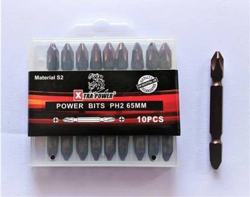 Sauran Xtra Power PH2 65MM SCREW DRIVER BIT Rotary Bit Set  (10 Bits)