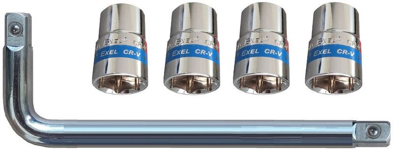LIEUTENANT 1/2"Drive [L-Handle 7.5"] With (21 & 22 & 23 & 24) MM Taparia-Hex Socket Set  (Pack of 5)