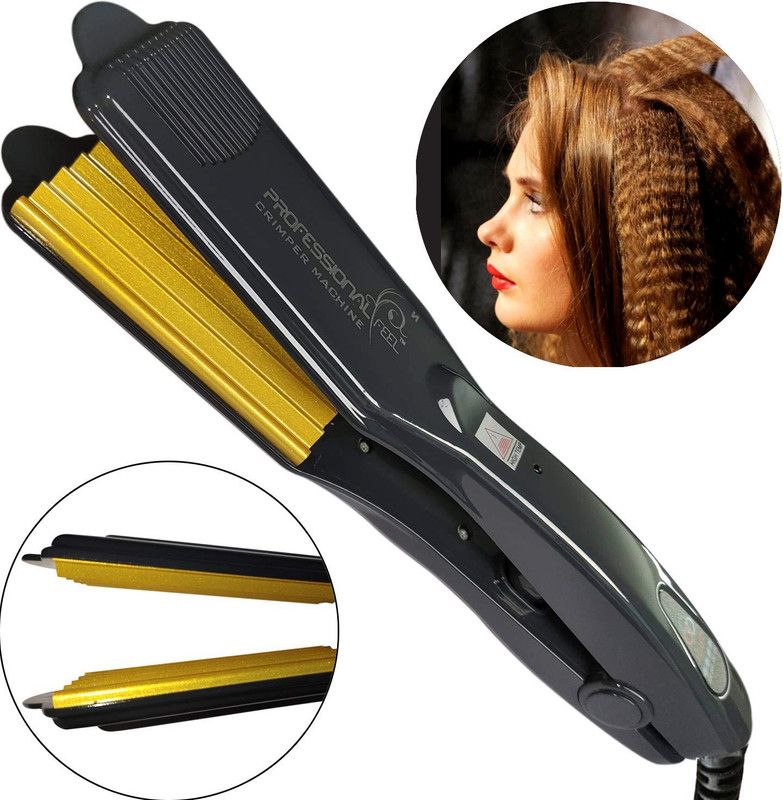 Professional Hair Crimper With 4 X Protection Coating Gold Women's Crimping Styler Machine for Hair Saloon 4 X Protection Coating Gold Electric Hair Styler Corded Crimper