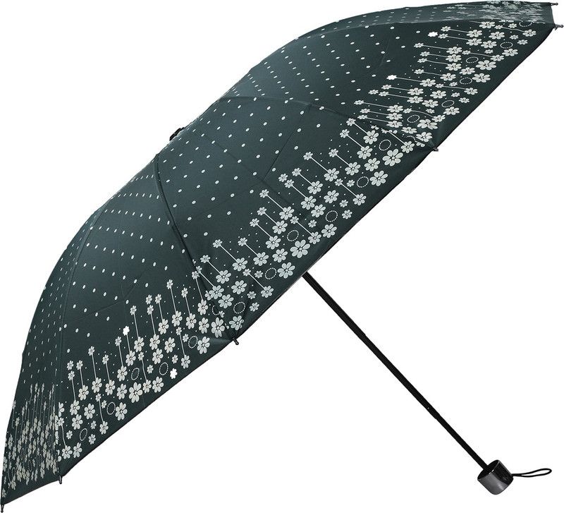 Umbrella mart 3 Fold Digital Printed Rain Sun & UV Rays Protective Umbrella (Green/Multi) Umbrella  (Green)
