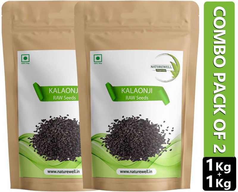 Naturewell Organics Twin Pack of Nigella Seeds / Kalonji (Black) Folic acid and Dietary Fibre Seed  (2 kg)