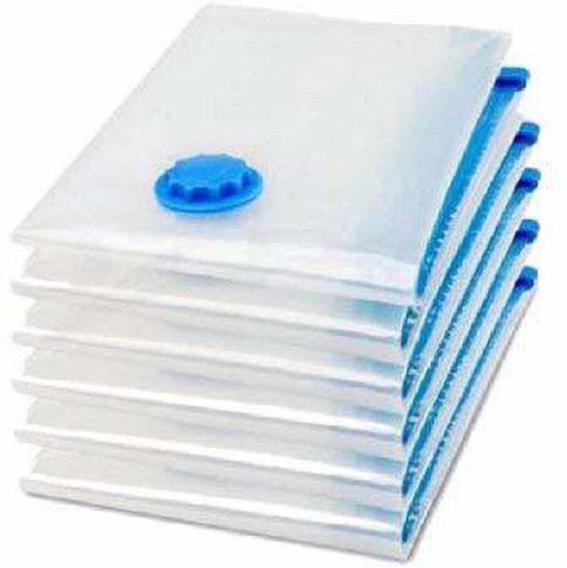 ANADI Reusable Vacuum Bags Space Saver Quit Vacuum Plastic Storage Bag for Clothes, Blankets, Home & Travel , Compression Sealer Bags (Pack of 5, SIZE : 60 cm x 80 cm) Travel Storage Vacuum Bags  (Pack of 5)