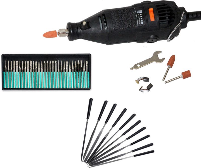 Digital Craft Die Grinder,30Pc Diamond Burs Set,10Pc 4x60 Needle File Set, Rotary Tool  (3 mm)