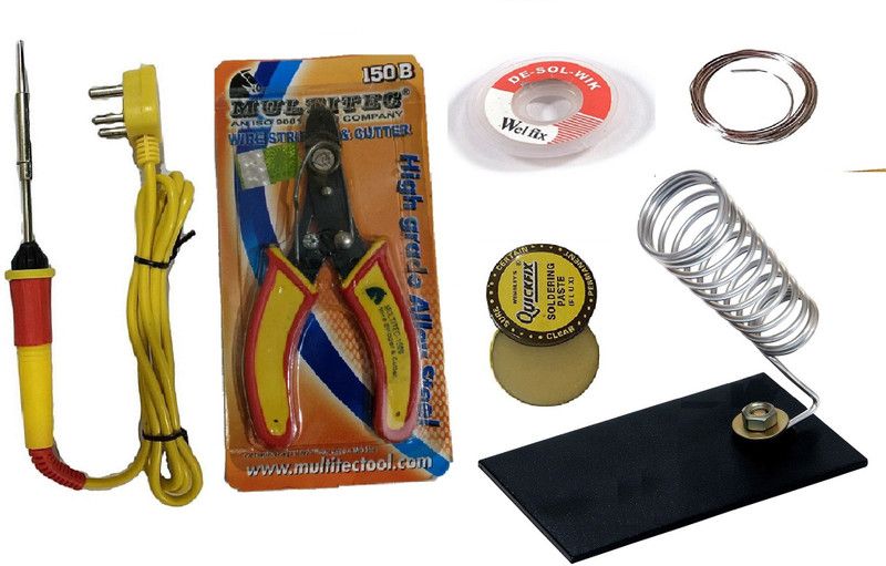 electro 25 watt Electric Solderig Iron Kit (Pack of 6) 25 W Simple  (Flat Tip)
