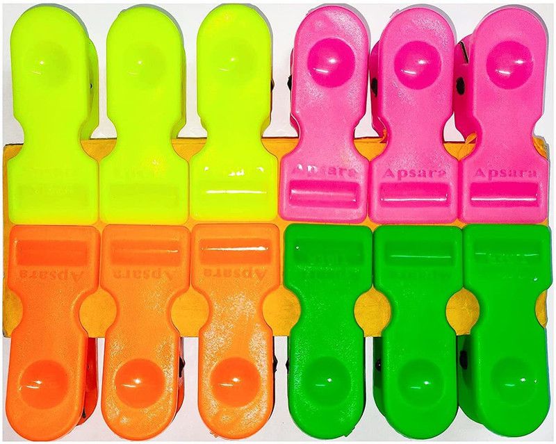 DIVYANA Heavy Duty Rust Cloth Peg/Clothes Clip / Cloth Drying Pins / Pegs for Hanger / Rods / Ropes / Drying Clothes Plastic Cloth Clips  (Multicolor Pack of 24)