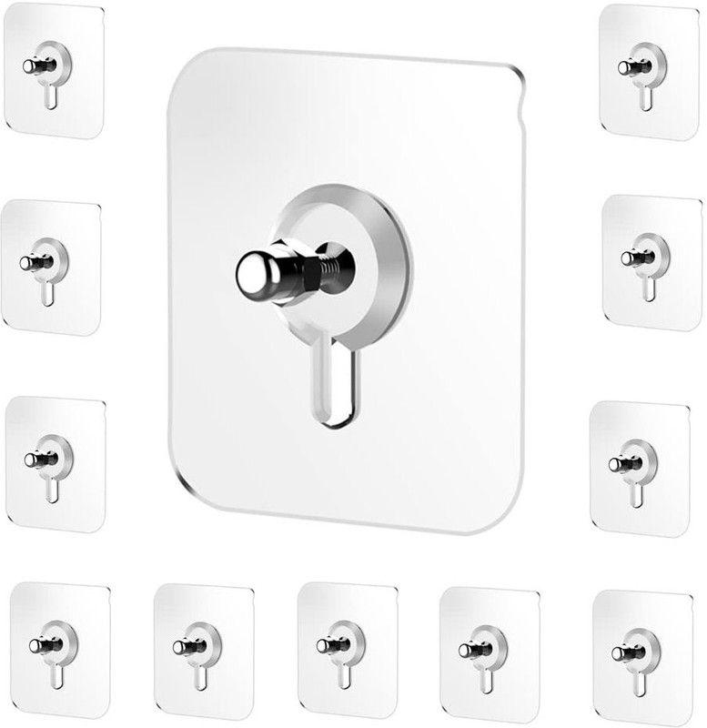 HomeQuick Adhesive Wall Screws Hook Heavy Duty Waterproof Seamless Screw Wall Hook pack 10 Door Hanger