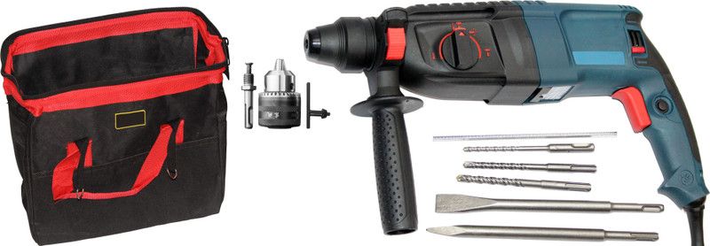 Digital Craft 26mm 4 Functions Electric Rotary Hammer with 5Pcs SDS Bit 13MM Drill Chuck Impact Drill Multifunction Waterproof Hand Tool Storage Carry Bags Power & Hand Tool Kit  (5 Tools)