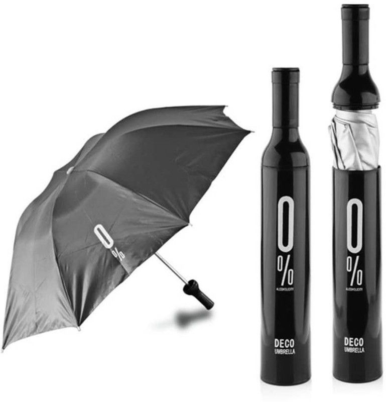 saisaien 0% UMBRELLA IN WINE SHAPE BOTTLE Umbrella Umbrella  (Multicolor)