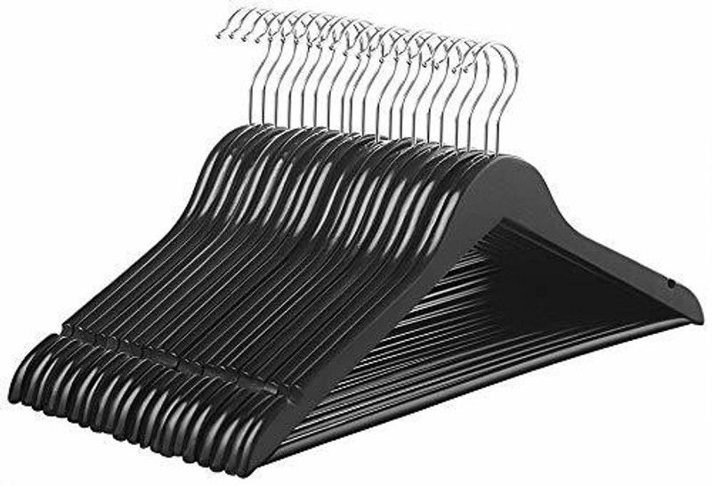 Star Work Wooden Hanger with Extra Smooth Finish and Precisely Cut Notches(30) Wooden Dress Pack of 30 Hangers For Dress  (Brown)