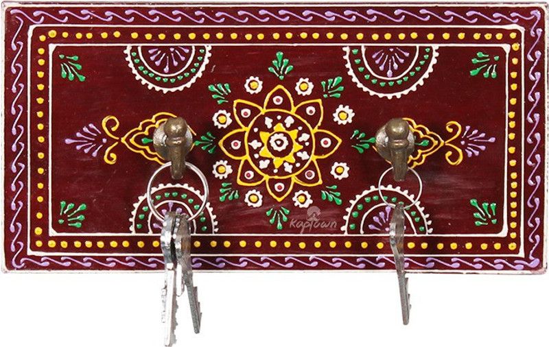 Indian Craft House | MAROON CLOTH HOOK HANGER | For Home Decor | For Living Room | For Bedroom Hook 3  (Pack of 1)