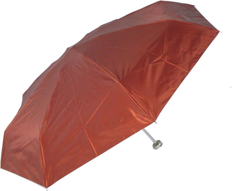 Popy 5 Fold Umbrella With Silver Coating Umbrella Umbrella  (Brown)