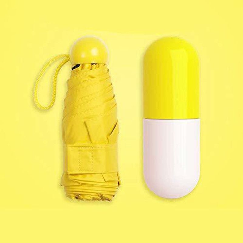 SWISS WONDER ® LAU-76 Small Capsule Umbrella with Cute Capsule Case Umbrella  (Yellow)