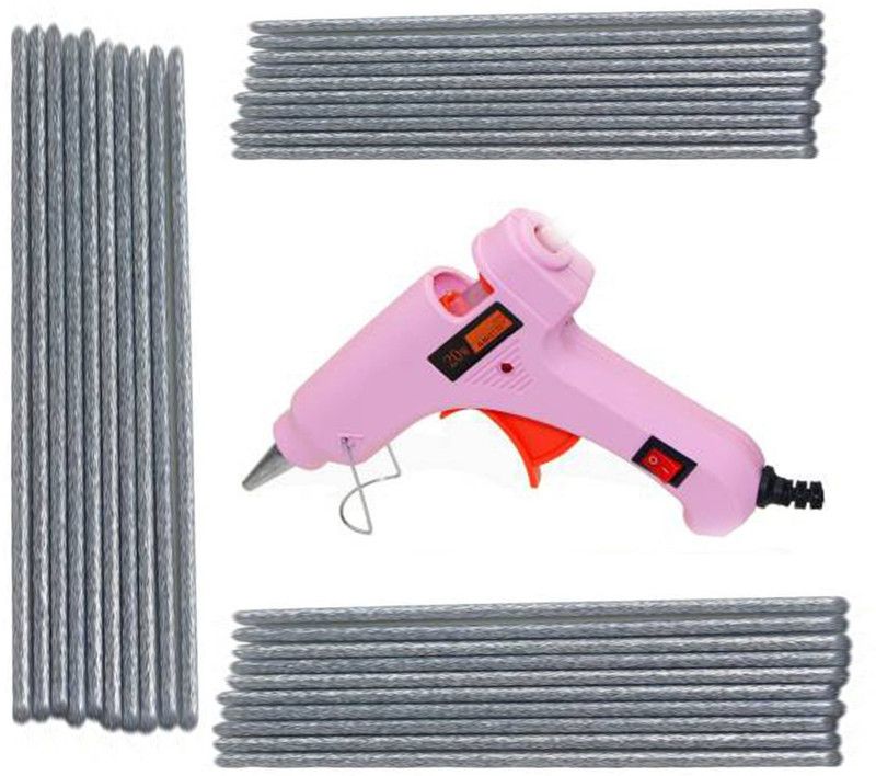 NBS Peach Glue gun with 30 silver glitter stick (leak proof) Standard Temperature Corded Glue Gun  (7 mm)