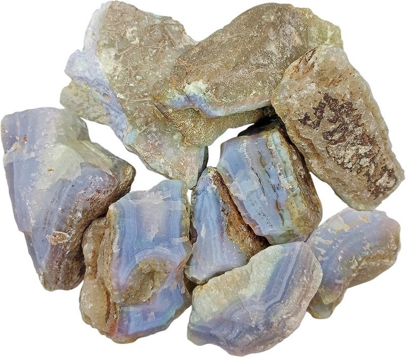 9dzine Blue Chalcedony Raw Rough Stone 1 Kg, Chalcedony Raw Crystal Stone for Vastu Polished Asymmetrical Crystal Stone  (Blue 1 kg)