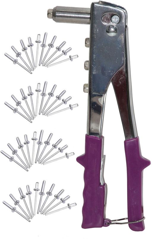 Digital Craft 10" Pop Rivet Hand Tool Riveter Gun Manual Blind Rivet Gun Repair Tools with Rivets Including 2.4,3.2,4.0,4.8mm Medium Duty Slow Hitting Rivet Gun
