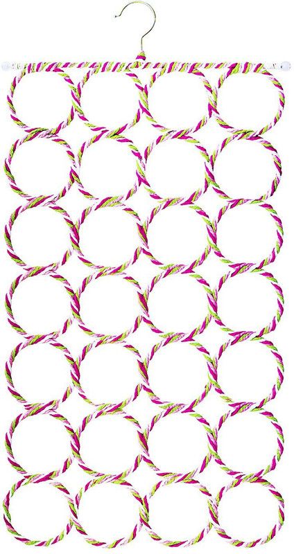 Kanha " Multipurpose Foldable 28 Slots Ring Holder Hanger for Scarf, Tie, Towels, Belts, Dupatta, Socks Closet Accessory" Scarf Organizer