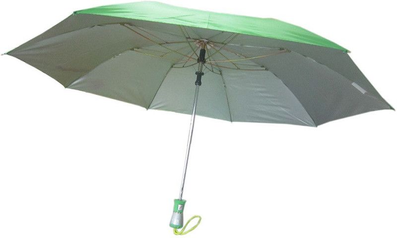 Fendo Auto Open 2 Fold Nylon Women Strawberry _h Umbrella  (Green)