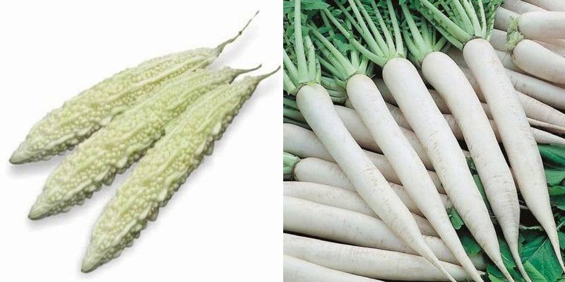 xcentax BITTER GOURD WHITE LONG SEEDS, Daikon (Mooli) Seed  (12 per packet)