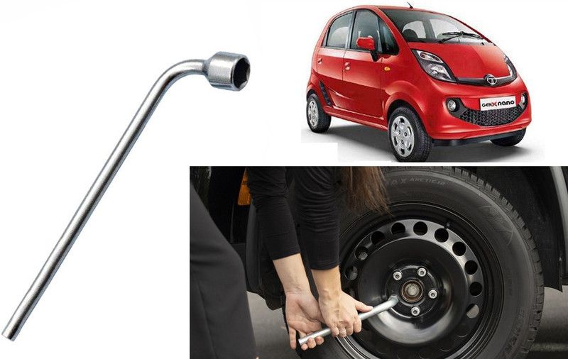 Auto Kite 19mm Metal L-Shaped Car Wheel Nut Spanner Wrench Nano Genx SW5P15 Single Sided L Type Wrench  (Pack of 1)