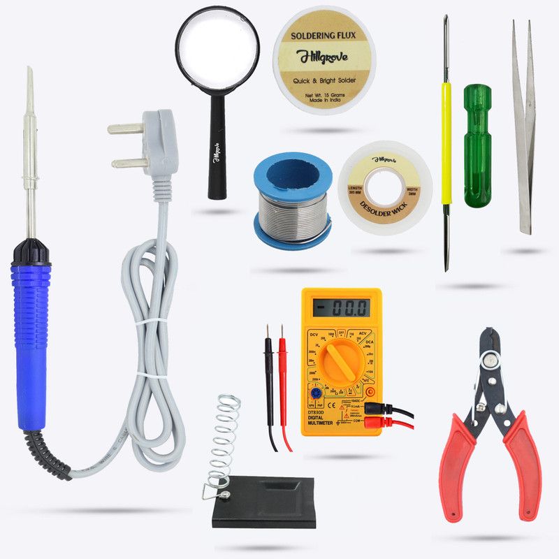 Hillgrove HGCM271M1 10in1 Soldering Iron Tool Machine Combo Kit Set with DigitalMultimeter 25 W Simple