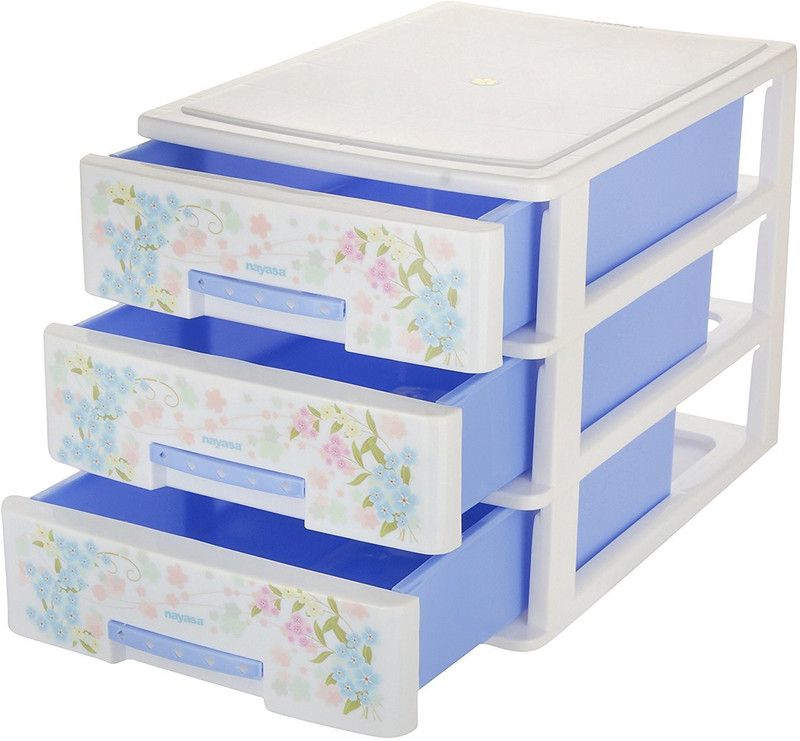 NAYASA Cosmetic & Make-up Organizers  (Blue, Multicolor, Plastic)