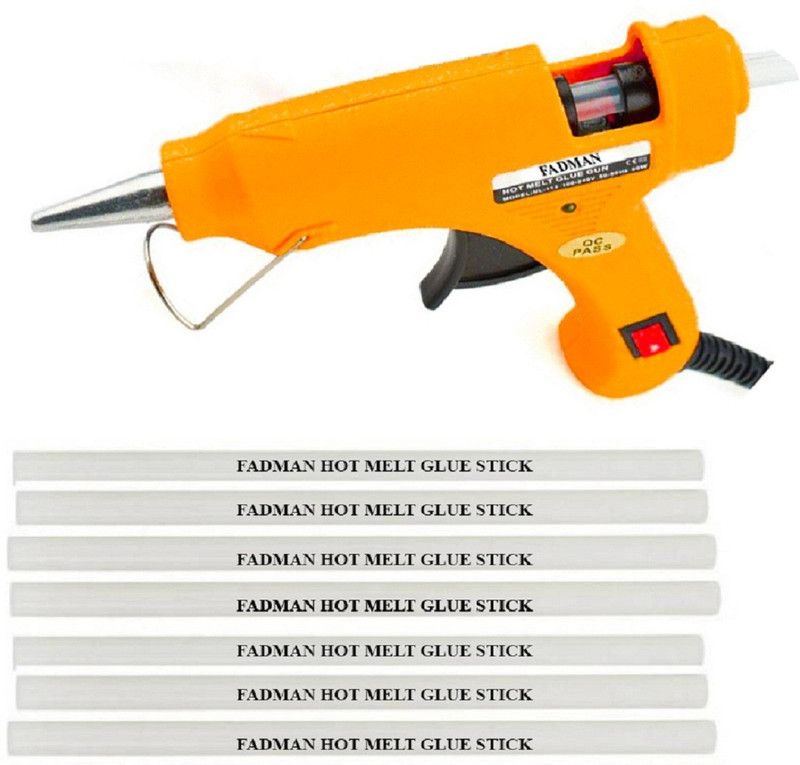 FADMAN yellow mini 20 watt on off switch with 7 hot melt sticks Standard Temperature Corded Glue Gun (7 mm) Standard Temperature Corded Glue Gun  (7 mm)