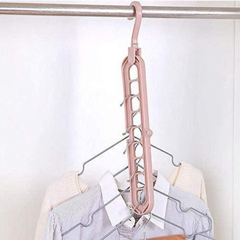 Pack of 10 360° rotating space saver 9-hole hanger Closet Organizer
