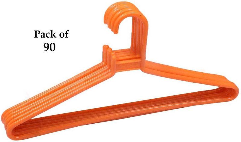 ROYALIMAGES Plastic Dress Pack of 90 Hangers For Dress  (Orange)